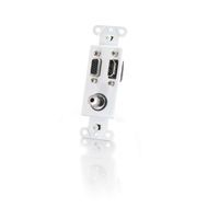 HDMI, VGA and 3.5mm Audio Pass Through Decora Style Wall Plate - White