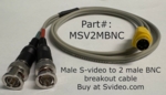 S-Video Male to 2 BNC Male 30 ft.