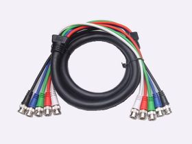 Shielded RGB video cable with 5 BNC male connectors 33 ft