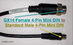 M14 to Standard 4-Pin Mini DIN