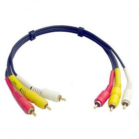 Video Dubbing Cable with Molded Gold RCA Male Plugs 20' Long