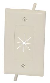 Wall Plate -  Single-Gang Pass-Thru with Flex Opening, Light Almond