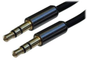 10ft 3.5mm Slim Elite Metal Mini-Stereo Male to Male Cable, Gold Plated