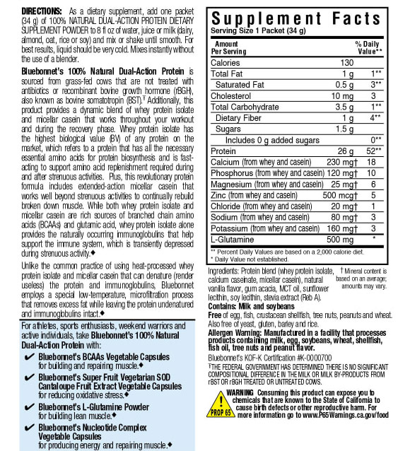 Buy Nutrition 100 Natural Dual Action Protein Powder