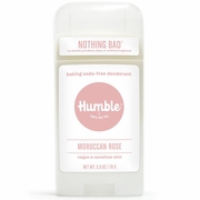 Baking Soda-Free Deodorant for Vegan & Sensitive Skin, Moroccan Rose, 2.5 oz, Humble Brands