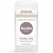 Baking Soda-Free Deodorant for Vegan & Sensitive Skin, Patchouli & Copal, 2.5 oz, Humble Brands