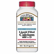 Calcium 600 + D Liquid Filled 90 Softgels, 21st Century Health Care