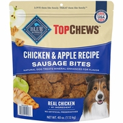 Chicken & Apple Recipe Sausage Bites, 100% Natural Dog Treats, 40 oz (1.13 kg), Top Chews