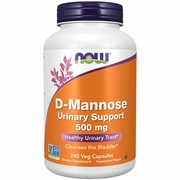 D-Mannose Urinary Support 500 mg, Value Size, 240 Veg Capsules, NOW Foods