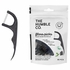 Dental Floss Picks Double Thread - Charcoal, 50 pcs, The Humble Co.