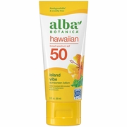 Hawaiian Sunscreen Lotion SPF 50, Island Vibe, 3 oz, Alba Botani