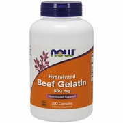 Hydrolyzed Beef Gelatin Caps 550 mg, 200 Capsules, NOW Foods