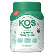 Organic Superfood Plant Protein Powder - Unflavored & Unsweetened, 24 oz (20 Servings), KOS
