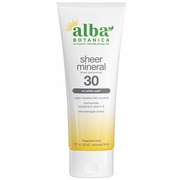 Sheer Mineral Sunscreen Lotion SPF 30, 3 oz, Alba Botanica