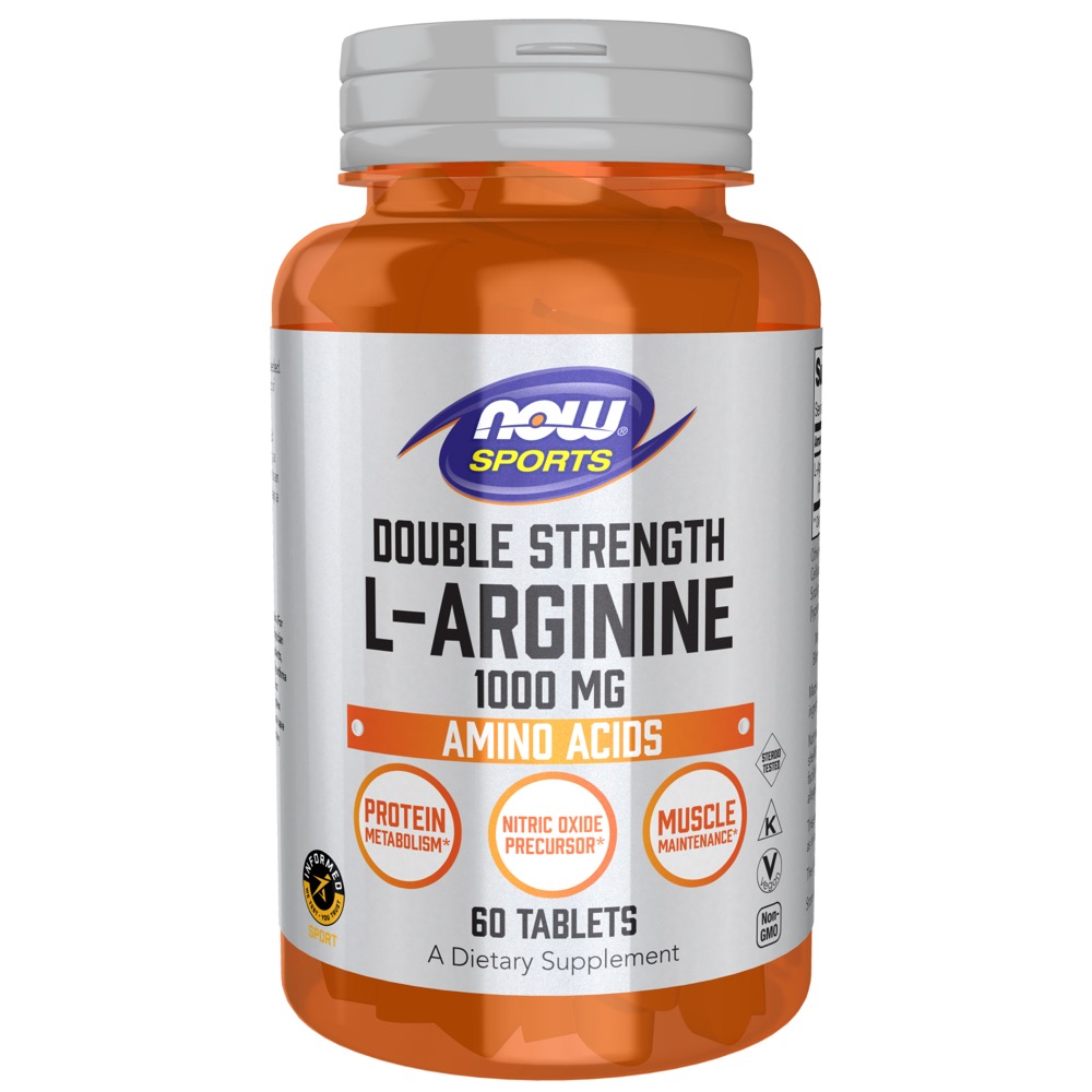 Now Vitamins - Arginine (L) 1000 mg, Double Strength 60 Tablets