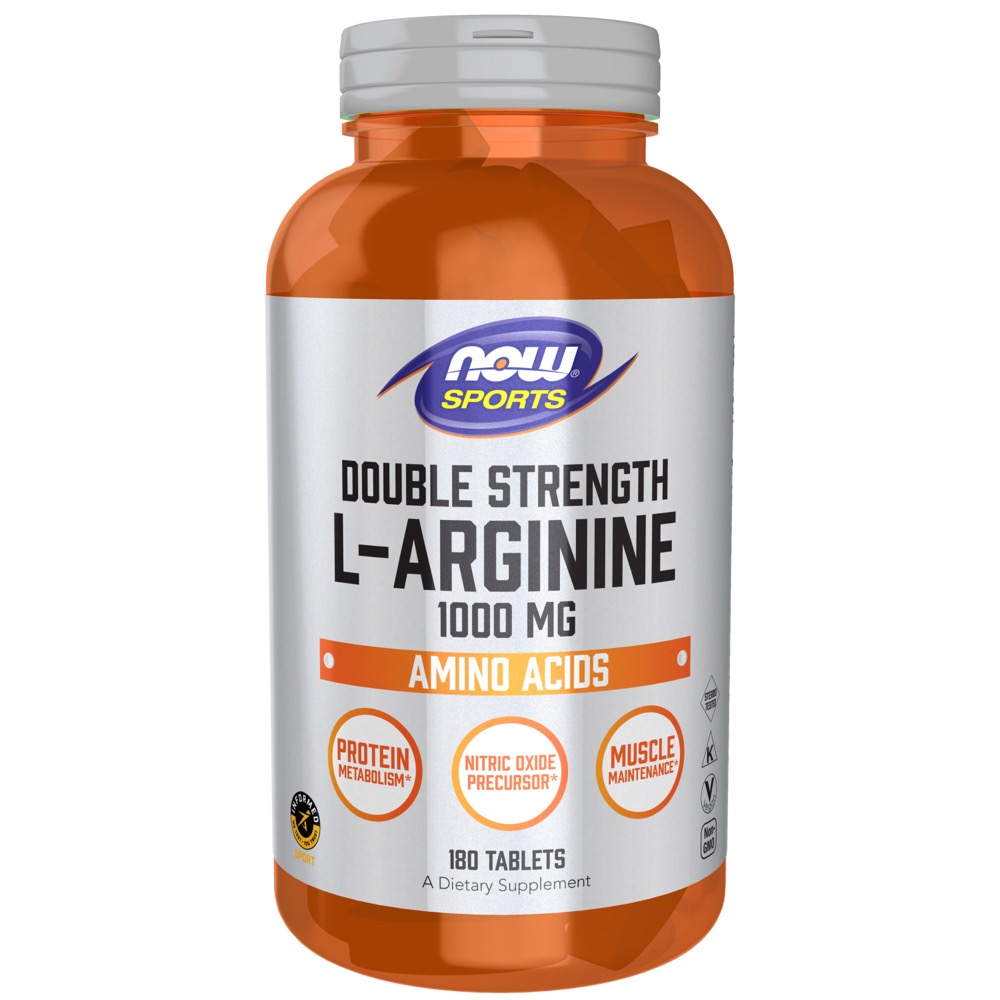 Now Vitamins - Arginine (L) 1000 mg, Double Strength 180 Tablets