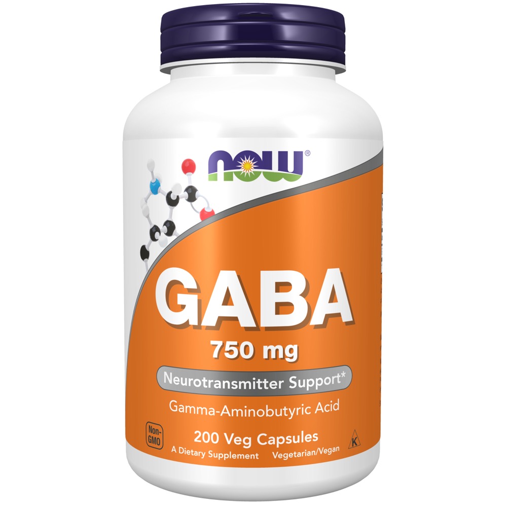 Now Vitamins - GABA 750 mg  200 veg caps      