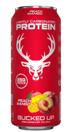 Bucked Up Lightly Carbonated 25g Protein Drinks 12 Pack Peach Mango