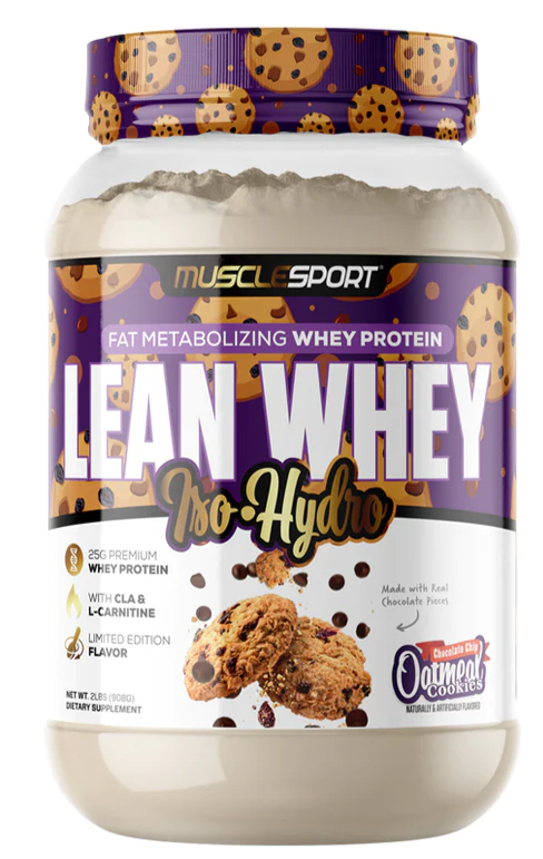 Muscle Sport Lean Whey Iso-Hydro 2pnds 26Serv Chocolate Chip Oatmeal Cookies