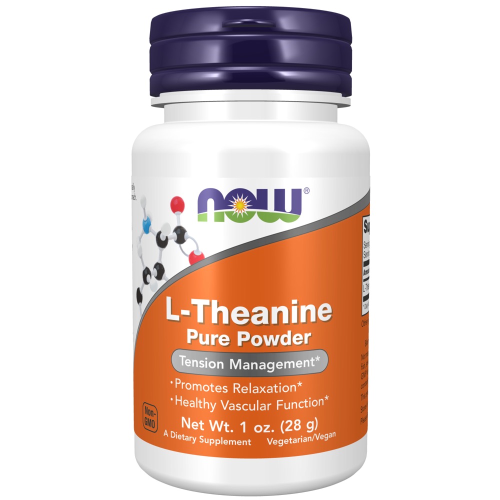 Now Vitamins - L-Theanine Pure Powder - 1 oz. 