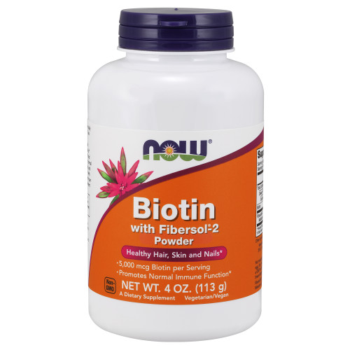 Now Vitamins - Biotin with Fibersol 4.oz (113g)