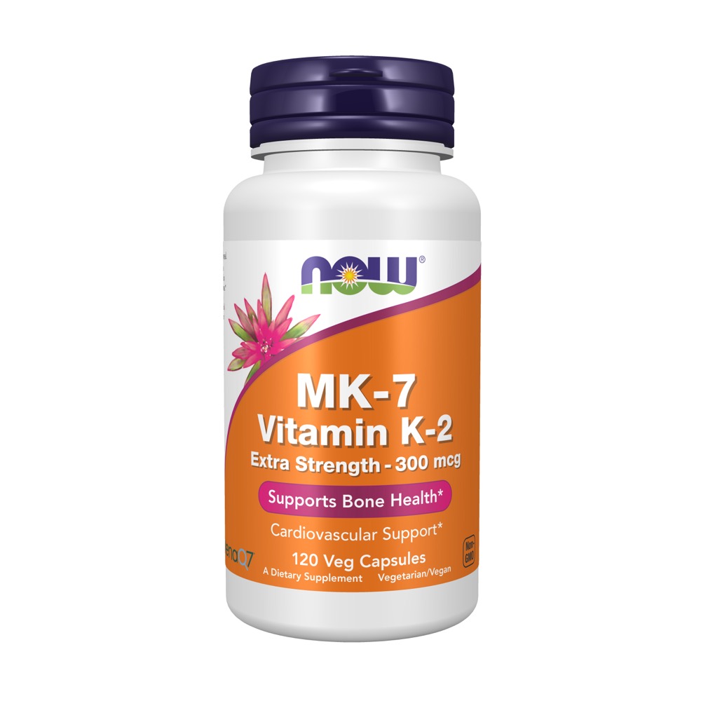 Now Vitamins - MK-7 Vitamin K-2, Extra Strength 300 mcg 120 Veg Capsules