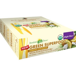 Amazing Grass - Lemon Coconut Green SuperFood Energy Bars (Caddy of 12 bars)-UNAVAILABLE
