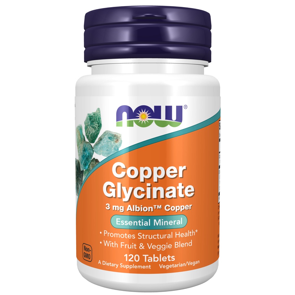 Now Vitamins - Copper Glycinate 3 mg 120 Tablets 