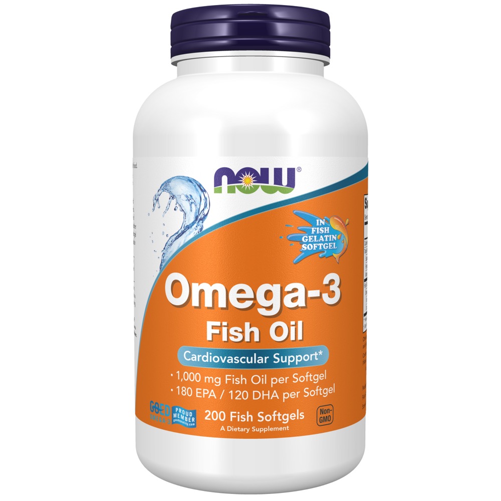 Now Vitamins - Omega-3, Molecularly Distilled 200 Fish Softgels
