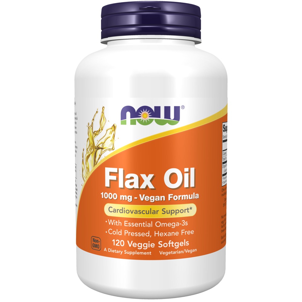 Now Vitamins - Flax Oil 1000 mg Vegan Formula 120 Veggie Softgels