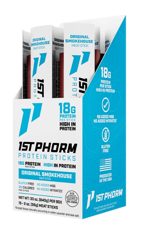 1st Phorm High Protein Meat Sticks 18g Protein Original Smokehouse 15 2/oz Sticks