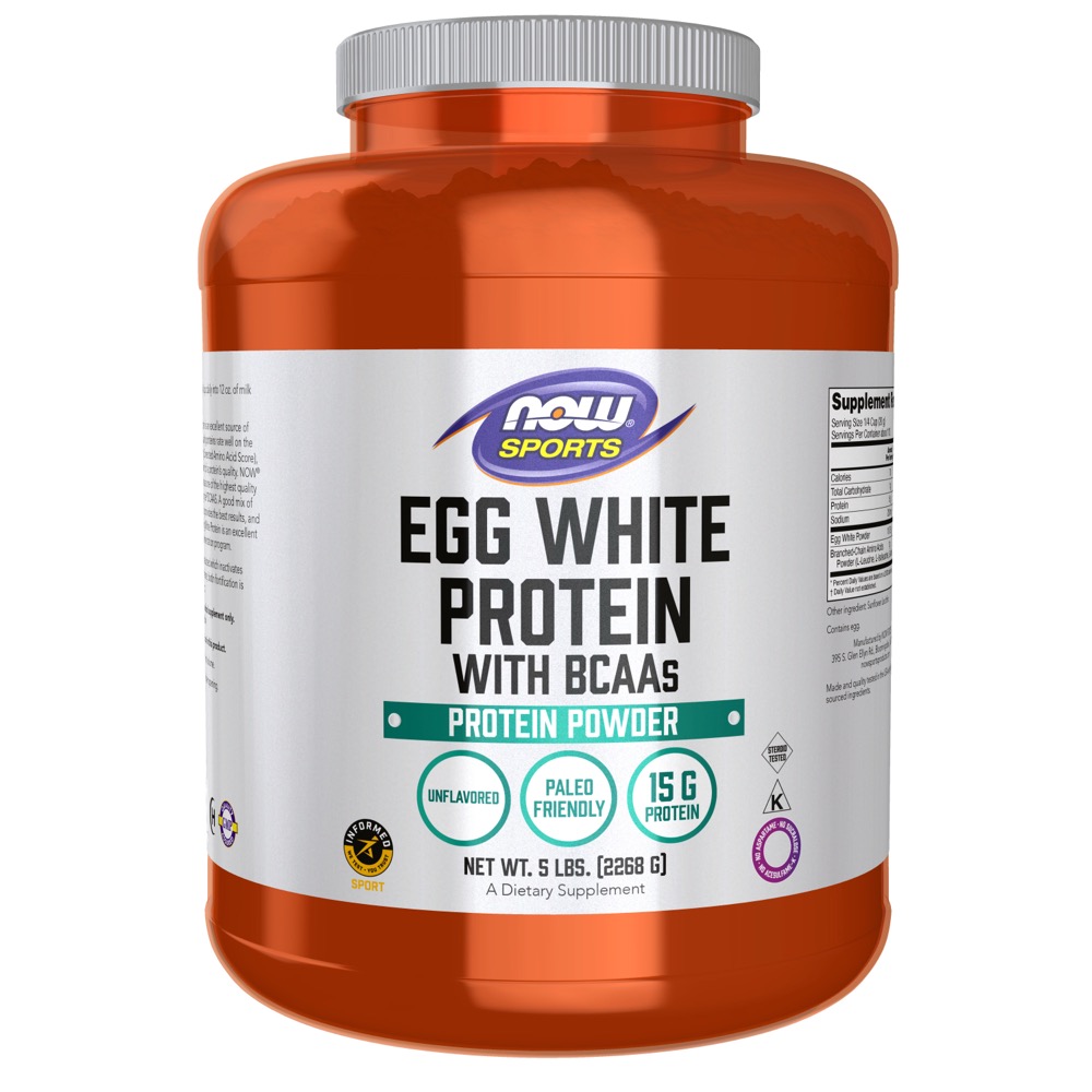 Now Vitamins - Egg White Protein with BCAA's Unflavored 5 Lb-OUT OF STOCK