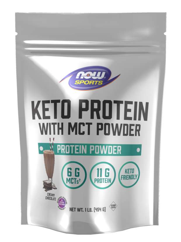 Now Vitamins - Keto Protein with MCT Creamy Chocolate Powder 1 lb.*BEST BY 6/2022*