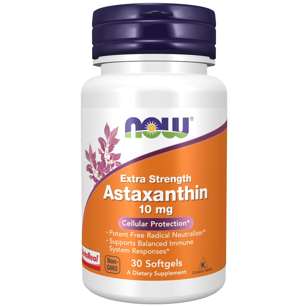 Now Vitamins - Astaxanthin, Extra Strength 10 mg 30 Softgels