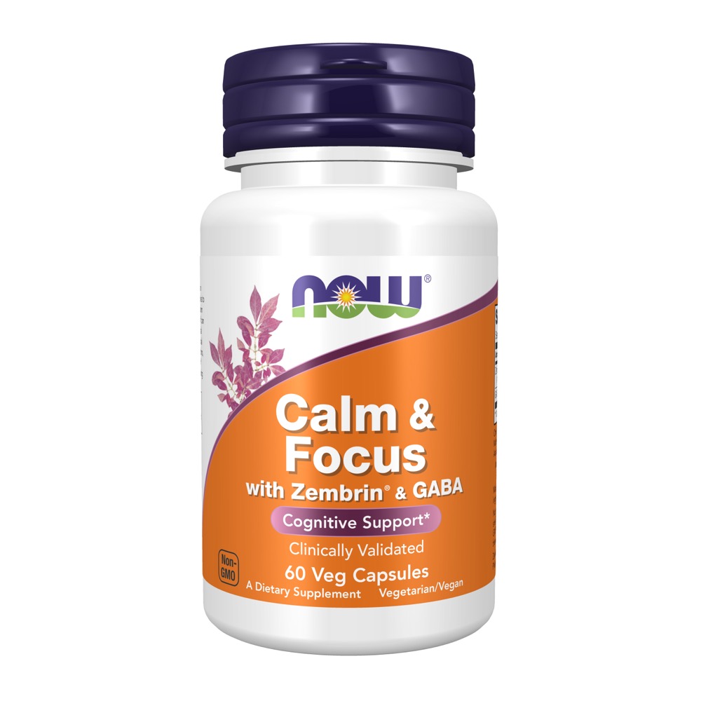 Now Vitamins - Calm & Focus with Zembrin & GABA 60 Veg Capsules