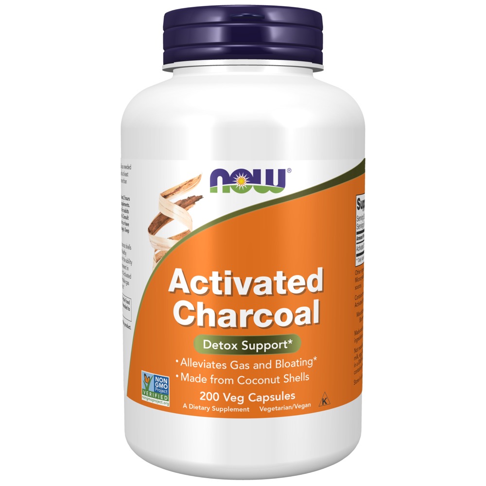 Now Vitamins - Activated Charcoal 200 Veg Caps