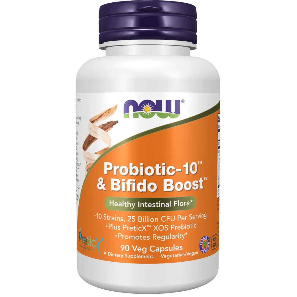 Now Vitamins - Prebiotic-10 Bifido Boost 90 Vegetarian Capsules