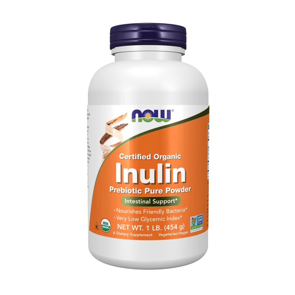Now Vitamins - Inulin Prebiotic Pure Powder, Organic 1 Lb