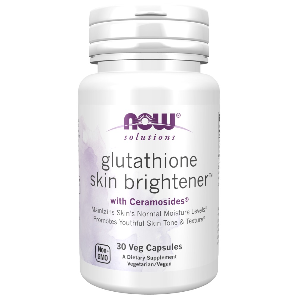 Now Vitamins - Glutathione Skin Brightener with Ceramosides 30 Veg Capsules