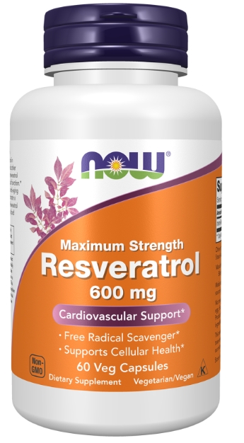 Now Vitamins - Resveratrol Maximum Strength 600 mg 60 Veg Capsules