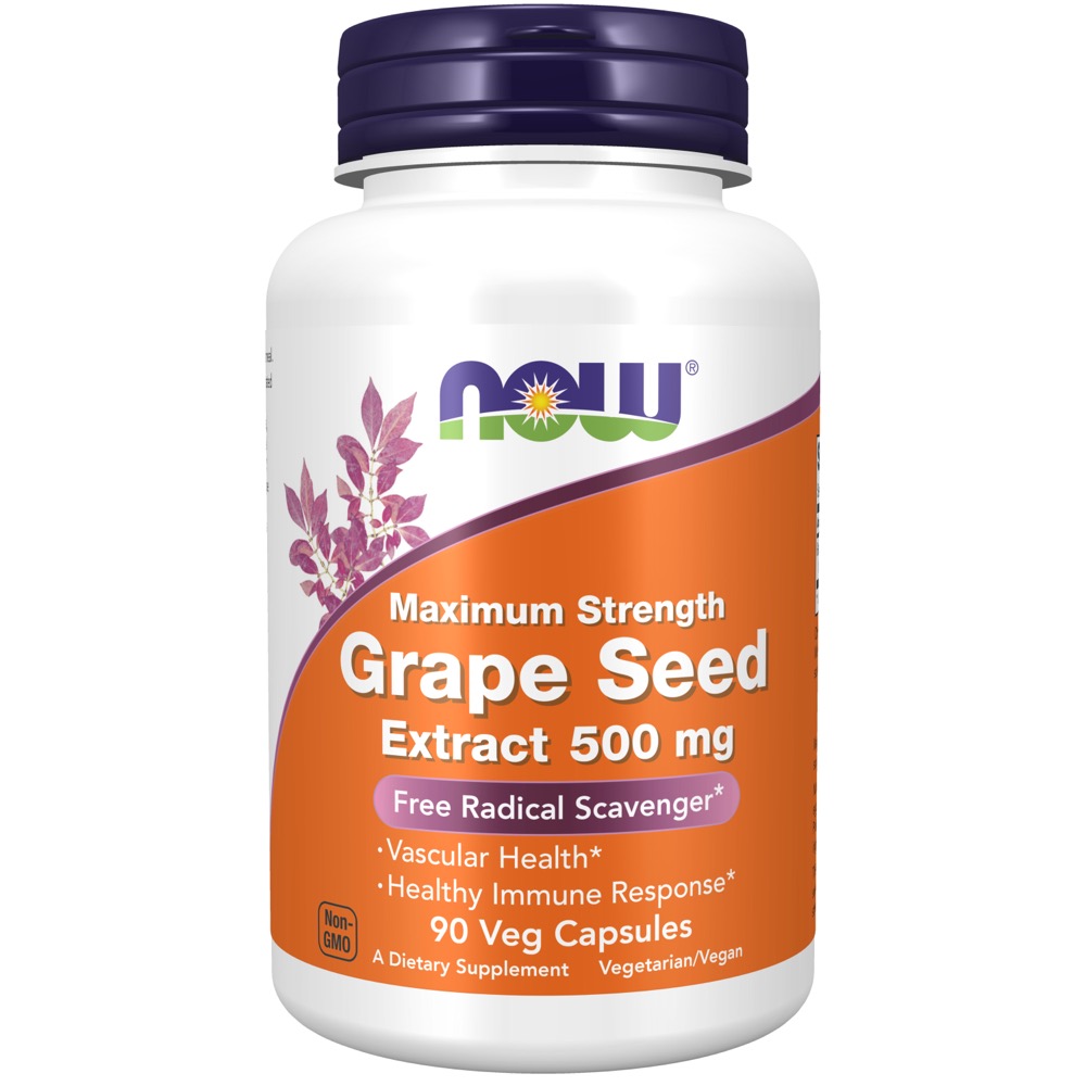 Now Vitamins - Grape Seed Extract Maximum Strength 500 mg 90 Veg Capsules