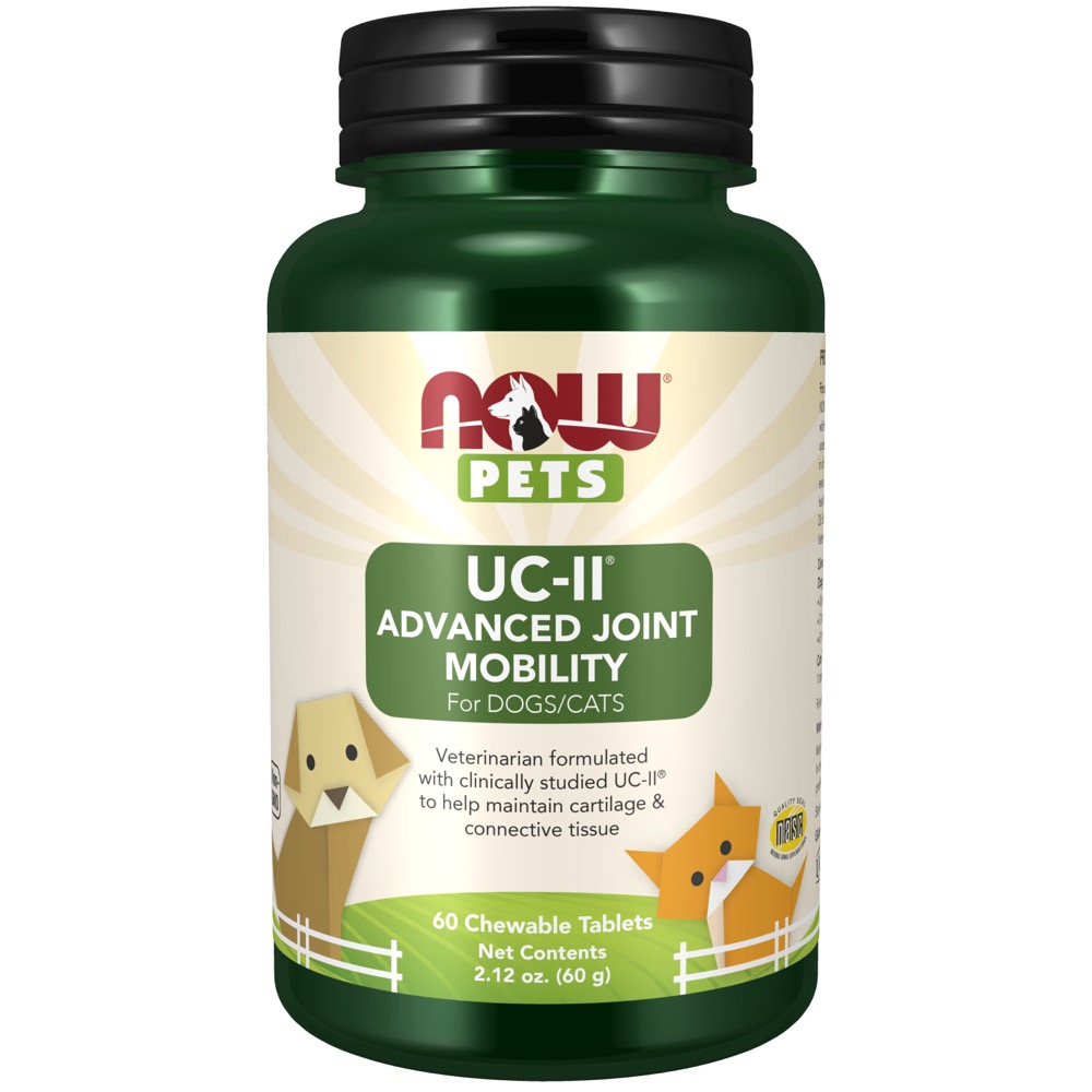 Now Vitamins - UC-II Advanced Joint Mobility 60 Chewable Tablets for Dogs & Cats