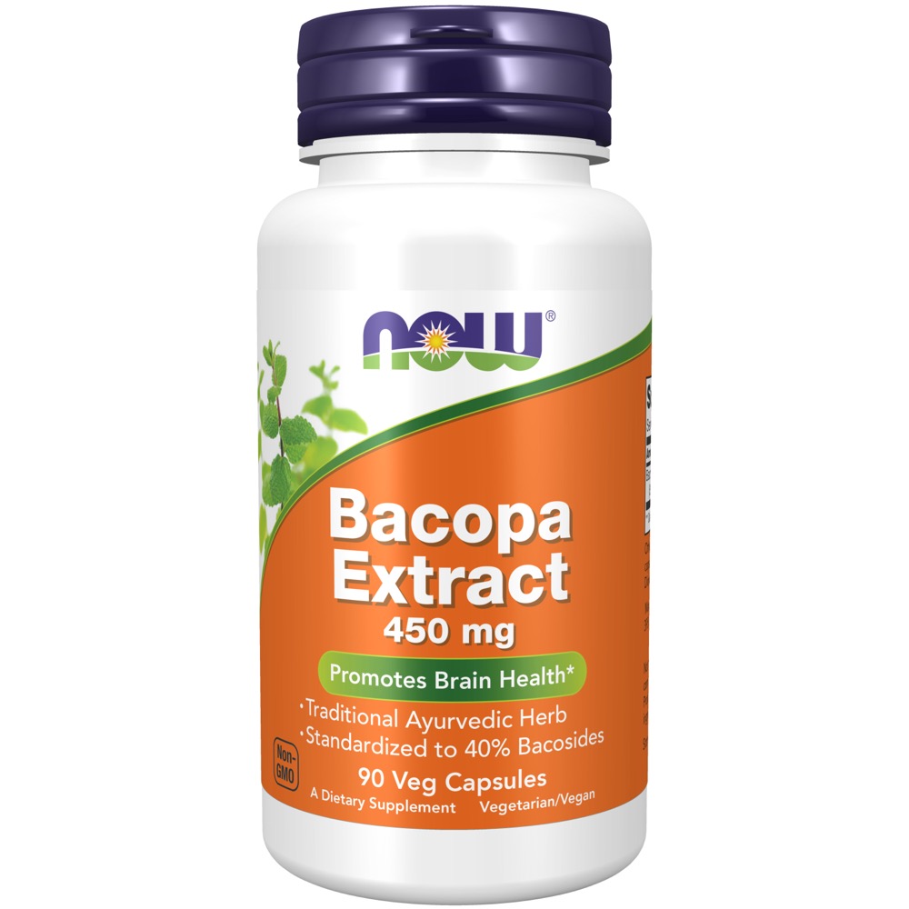 Now Vitamins - Bacopa 450 mg 40% Extract 90 Veg Caps  