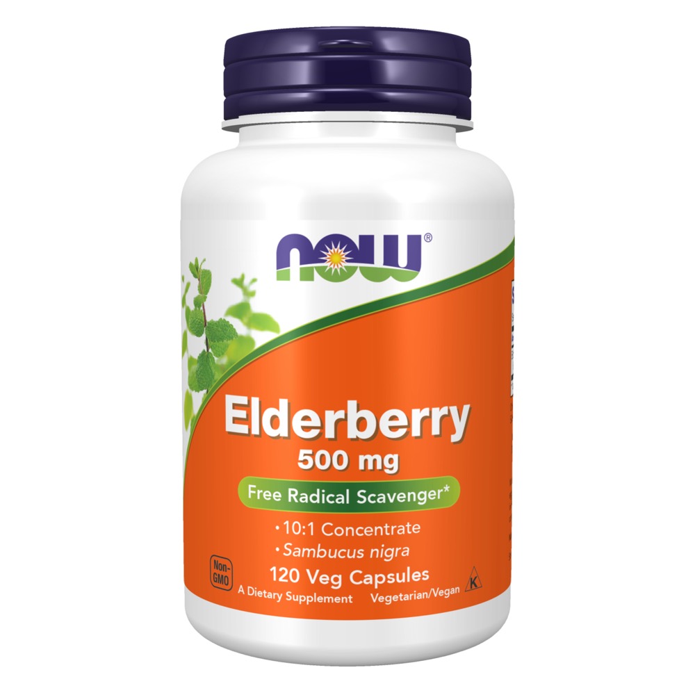 Now Vitamins - Elderberry 500 mg 120 Veg Capsules