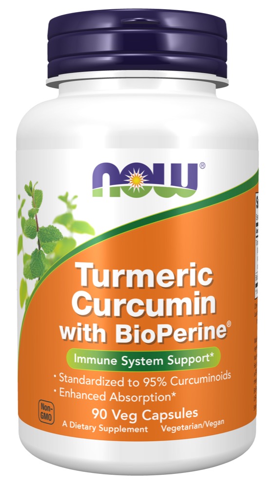 Now Vitamins - Turmeric Curcumin with BioPerine 90 Veg Capsules