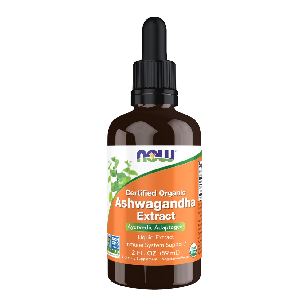 Now Vitamins - Ashwagandha Extract (Certified Organic) Liquid 2 fl. oz.