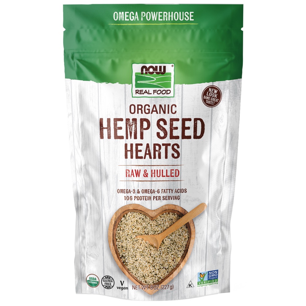 Now Vitamins - Organic Hemp Seed Hearts 8 oz.