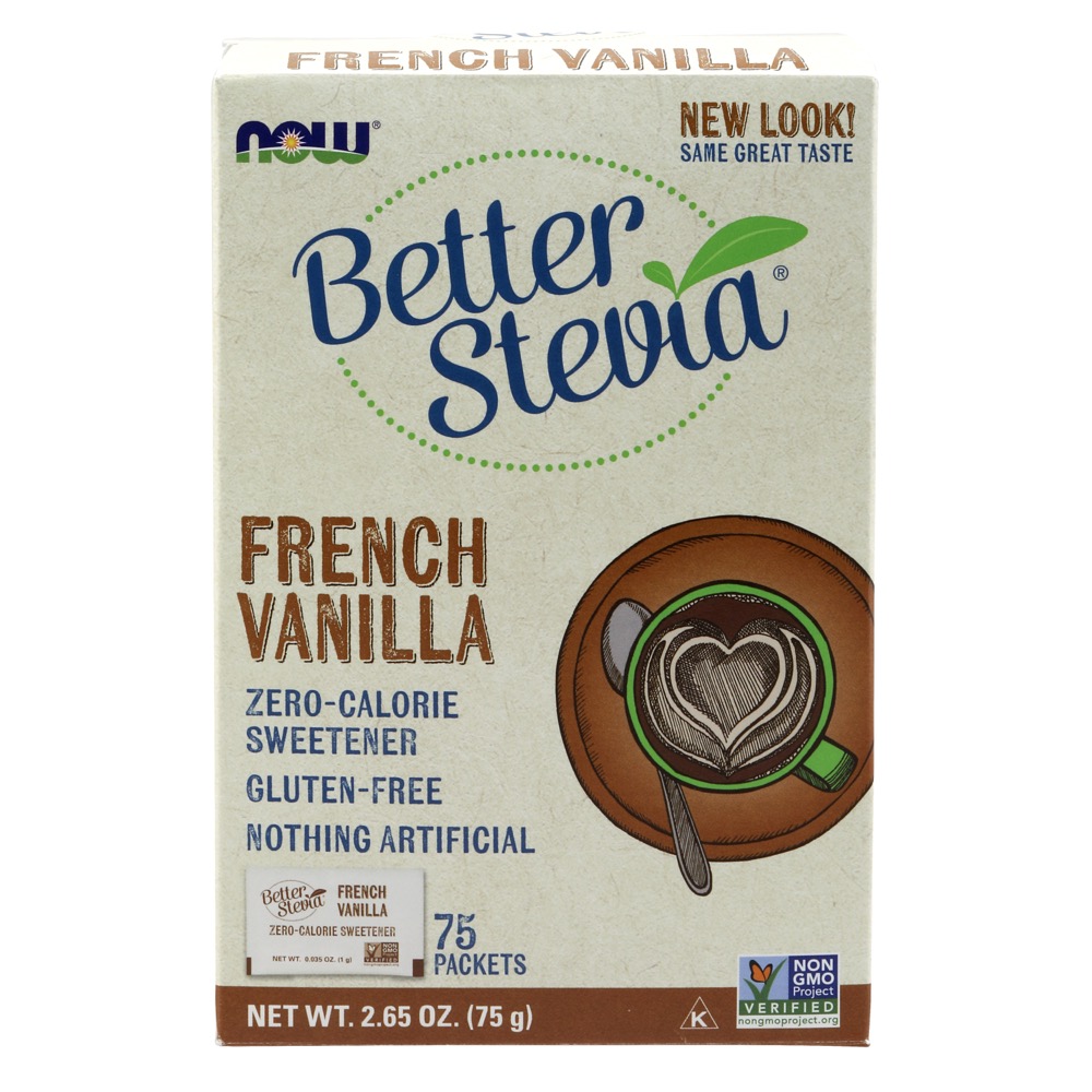 Now Vitamins - Stevia Extract Packets (French Vanilla) 75 Packets/Box 