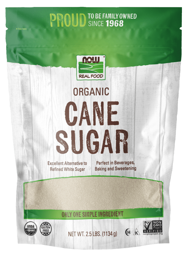 Now Vitamins - Cane Sugar, Organic 2.5 lb