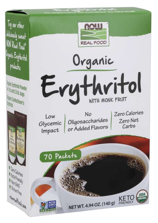 Now Vitamins - Erythritol with Monk Fruit, Organic 70 Packets